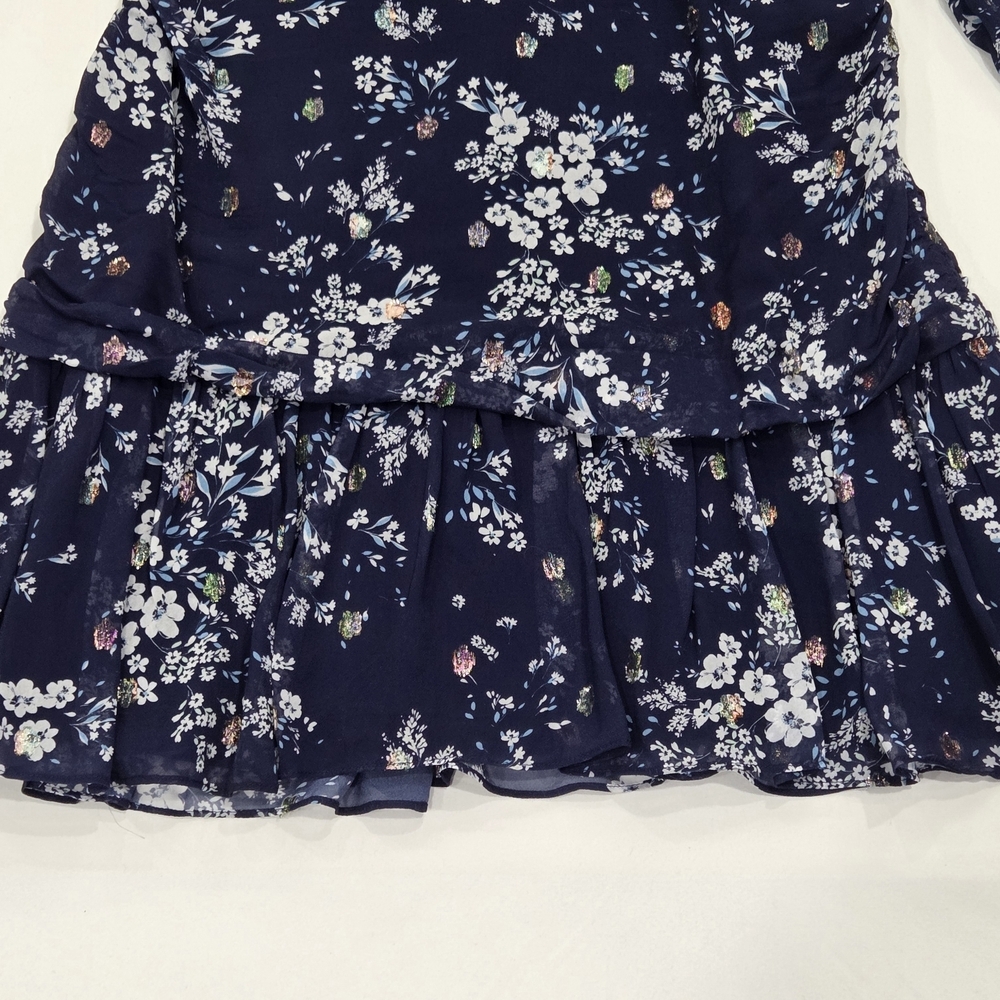 Shoshanna Ann Westminster Floral Ruched Dress Size 12 - Picture 3 of 15